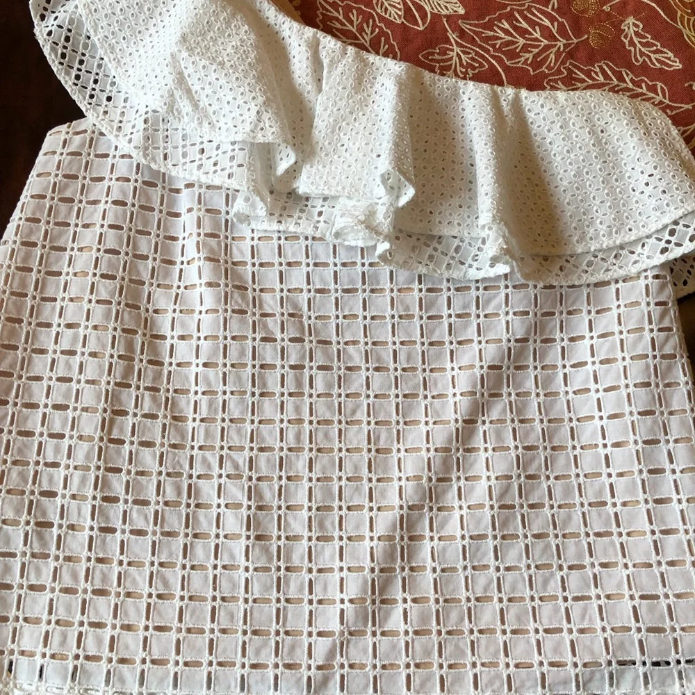 J. Crew Eyelet One Shoulder Top  NWT